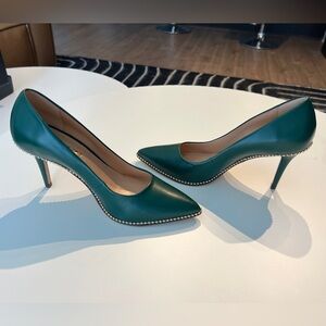 Coach Leather Emerald Heels 7.5
